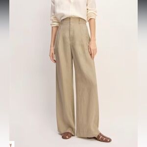 Everlane The Linen Way-High® Drape Pant- Olive Green, size 14